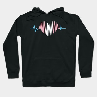 Pride Heart Beat Pulse Transgender Community Pride  Rainbow Hoodie